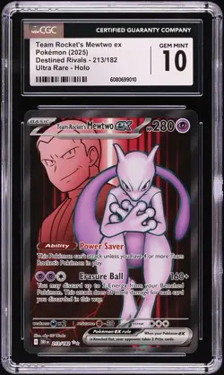 Team Rocket’s Mewtwo EX Pokemon (2025) Destined Rivals- 213/182 CGC 10 Gem Mint - Image 1