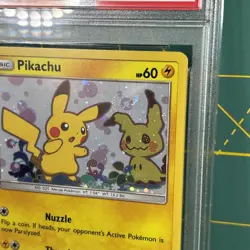 *HD SWIRL* 2019 POKEMON BLACK STAR PROMO SM162 PIKACHU HOLO PSA 10 TEAM UP - Image 4