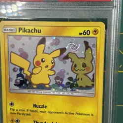 *HD SWIRL* 2019 POKEMON BLACK STAR PROMO SM162 PIKACHU HOLO PSA 10 TEAM UP - Image 5