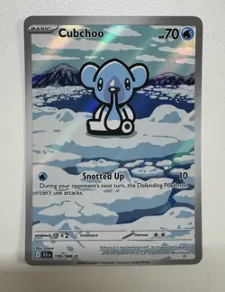 Pokemon Cubchoo Illustration Rare SV: Black Bolt 109/086 NM - Image 1
