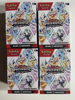 Lot of 4 Pokemon TCG Prismatic Evolutions Booster Bundle - New - Factory Sealed - Image 1