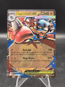 Pokemon TCG Mega Lucario ex 077/132 Mega Evolution Double Rare Holo NM - Image 1