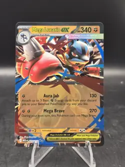 Pokemon TCG Mega Lucario ex 077/132 Mega Evolution Double Rare Holo NM - Image 3