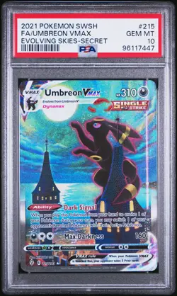2021 POKEMON SWORD & SHIELD EVOLVING SKIES SECRET FULL ART/UMBREON VMAX PSA 10 - Image 1