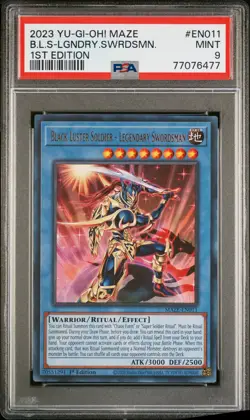 2023 YU-GI-OH! MAZE OF MEMORIES BLACK LUSTER SOLDIER-LEGENDARY SWORDSMAN PSA 9 - Image 1