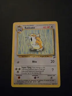 Pokemon TCG Raticate 58/130 Base Set 2 Uncommon Card LP - Image 1