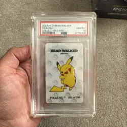 Pikachu Pokemon Center x Bear Walker 223/250 PSA 10 Skateboard Collection Card - Image 1