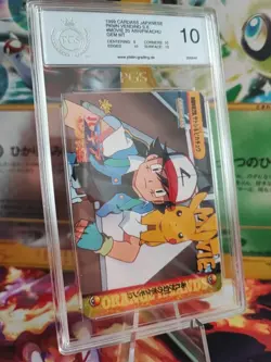 Pokemon Card Ash Pikachu Movie 20 Carddass Vending Series Japanese PGS PSA 10 - Image 1