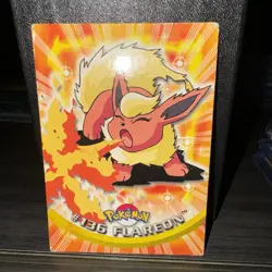 POKEMON Topps Card #136 FLAREON Non Holo Blue Logo HP TV Animation 1999 - Image 1