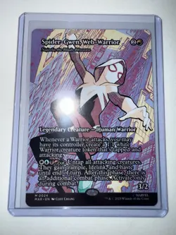 Spider-Gwen, Web-Warrior Najeela, the Blade-Blossom Borderless Spider-Man MTG - Image 1