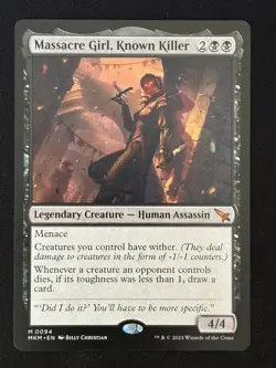 1x MTG Massacre Girl, Known Killer - Murders at Karlov Manor (MKM) #94 - Magic - Image 1