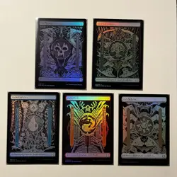 LOT of 20 Full Art Phyrexian Text Basic Land Set, Incl 5 FOlLS!- Phyrexia - MTG - Image 2