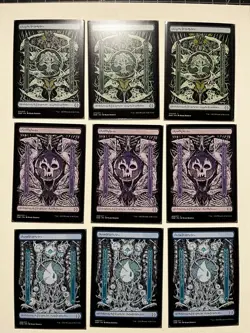 LOT of 20 Full Art Phyrexian Text Basic Land Set, Incl 5 FOlLS!- Phyrexia - MTG - Image 3