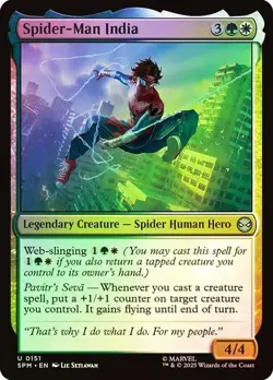 NM Foil Spider-Man India, MTG, Marvel's Spider-Man, Magic the Gathering, 151 - Image 1