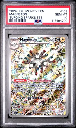 2024 POKEMON SVP EN-SV BLACK STAR PROMO #159 MAGNETON PSA 10 - Image 1