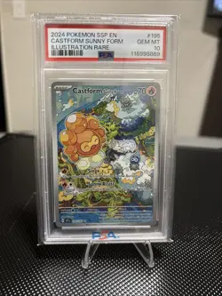 2024 Pokemon SSP Castform Sunny Form Illustration Rare PSA 10 - Image 1