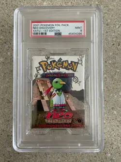 Neo Discovery 1st Edition Foil Pack - PSA MINT 9 - Xatu Booster Pack Pokemon - Image 1
