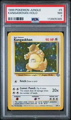 1999 Pokemon Jungle - #5 KANGASKHAN Holo Rare - PSA 7 NM - Image 1