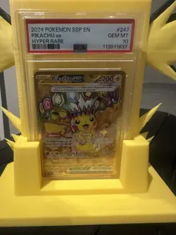 2024 Pokemon Pikachu ex Surging Sparks Hyper Rare #247 PSA 10 Gem Mint - Image 1
