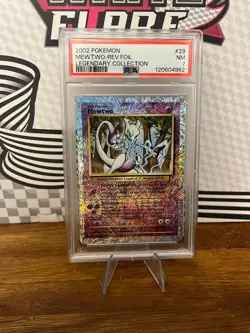 2002 POKEMON LEGENDARY COLLECTION #29 MEWTWO-REVERSE FOIL PSA 7 - Image 1