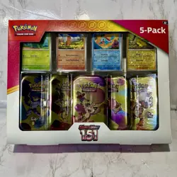 Pokemon TCG Scarlet & Violet 151 Mini Tins Costco Bundle, 5 Pack - Sealed Box! - Image 1