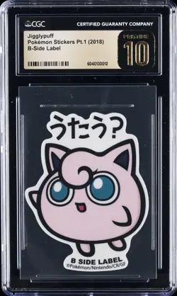 2018 POKEMON STICKERS PT. 1 B-SIDE LABEL - JPN JIGGLYPUFF CGC 10 PRISTINE - Image 1