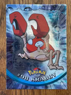 HOLO Krabby #98 Topps Blue Label TV Animation Edition Pokemon Trading CG 1999 NM - Image 1