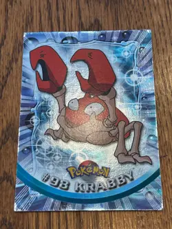 HOLO Krabby #98 Topps Blue Label TV Animation Edition Pokemon Trading CG 1999 NM - Image 4