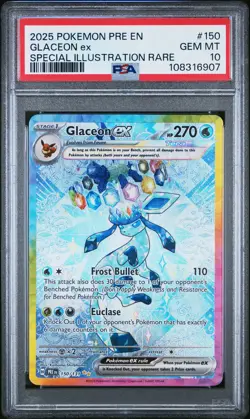 2025 POKEMON PRE EN-PRISMATIC EVOLUTIONS #150 GLACEON EX PSA 10 - Image 1