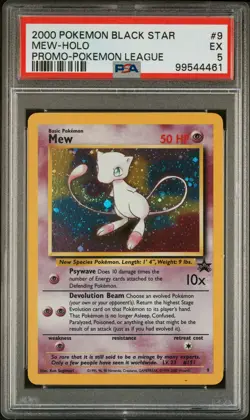 2000 POKEMON PROMO BLACK STAR POKEMON LEAGUE #9 MEW-HOLO PSA 5 - Image 1