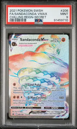 2021 Pokemon Sandaconda VMAX 206/198 Pokemon Chilling Reign Secret Rare PSA 9 - Image 1