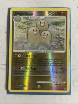 2007 Pokemon, D&P Secret Wonders, 24/132 Dugtrio Lv. 46 Reverse Holo MP - Image 1