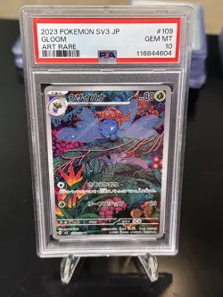 2023 POKEMON JPN SV3-RULER OF THE BLACK FLAME ART RARE #109 GLOOM PSA 10 - Image 1