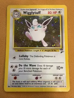 Pokemon TCG Wigglytuff Base Set 2 Holo Unlimited Rare Card 19/130 - Image 1