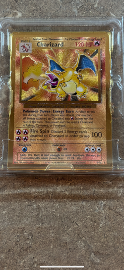 Mint Pokemon Celebrations Gold Metal Charizard Card 4/102 Premium Collection - Image 1