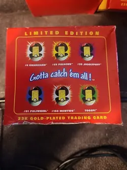 Pokemon Poliwhirl 23k Gold Plated Trading Card & Pokeball Burger King Sealed RD - Image 3