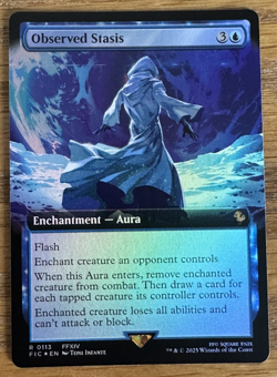 MTG Final Fantasy Commander, Observed Stasis - Borderless Foil - Image 1