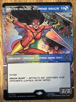 MTG Marvel Spider-Man, Spider-Woman, Stunning Savior - Borderless Foil - Image 1