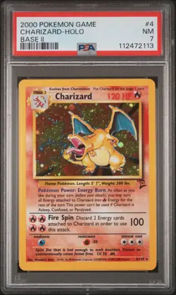 2000 POKEMON BASE SET 2 #4 CHARIZARD-HOLO PSA 7 - Image 1