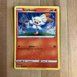 Scorbunny - 030/202 - Cosmos Holo Sword & Shield Pokemon Slight DMG - Image 1