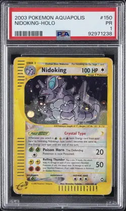 2003 POKEMON AQUAPOLIS #150 NIDOKING-HOLO PSA 1 - Image 1