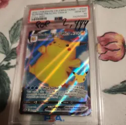 PSA 10 2021 POKEMON CELEBRATIONS SURFING PIKACHU VMAX FULL ART 009/025 GEM MINT - Image 2