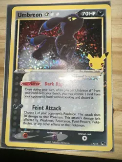 UMBREON GOLD STAR 17/17 - POKEMON CELEBRATIONS NEAR MINT EXCELLENT CONDITION - Image 5