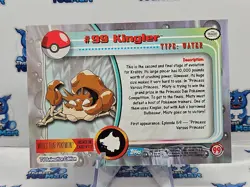 Topps Pokemon #99 Kingler Blue Logo NM - Image 2