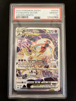 2023 POKEMON SWORD & SHIELD CROWN ZENITH #GG46 FULL ART/DEOXYS VSTAR PSA 10 - Image 1