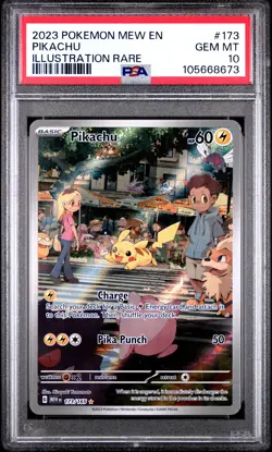 2023 POKEMON MEW EN-151 ILLUSTRATION RARE #173 PIKACHU PSA 10 - Image 1