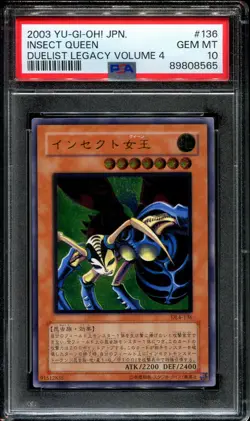 Yugioh Insect Queen Ultimate Rare Japanese DL4-136 PSA 10 Gem Mint - Image 1