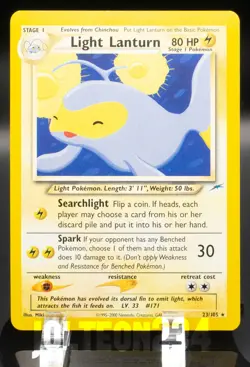 Pokemon TCG Card - Light Lanturn 23/105 Neo Destiny Rare Vintage - Image 1