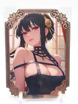 Goddess Story - Pink Metal Waifu Card - Yor Forger - NUMBERED #/100 - Image 2