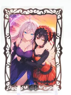 Goddess Story - Pink Metal Waifu Card - Kurumi & Alya - NUMBERED #/100 - Image 2